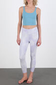 Yoga Luxe Infinalon Crop Top in Blue